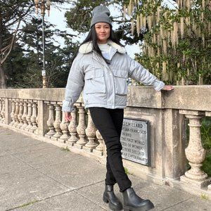 Mena Plush Parka - Periwinkle